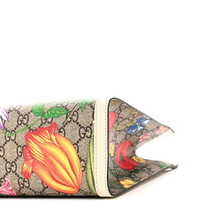 Gucci GG Supreme Monogram Flora Textured Calfskin Small Padlock Tote Beige Ebony Multicolor Mystic White 10 of 10