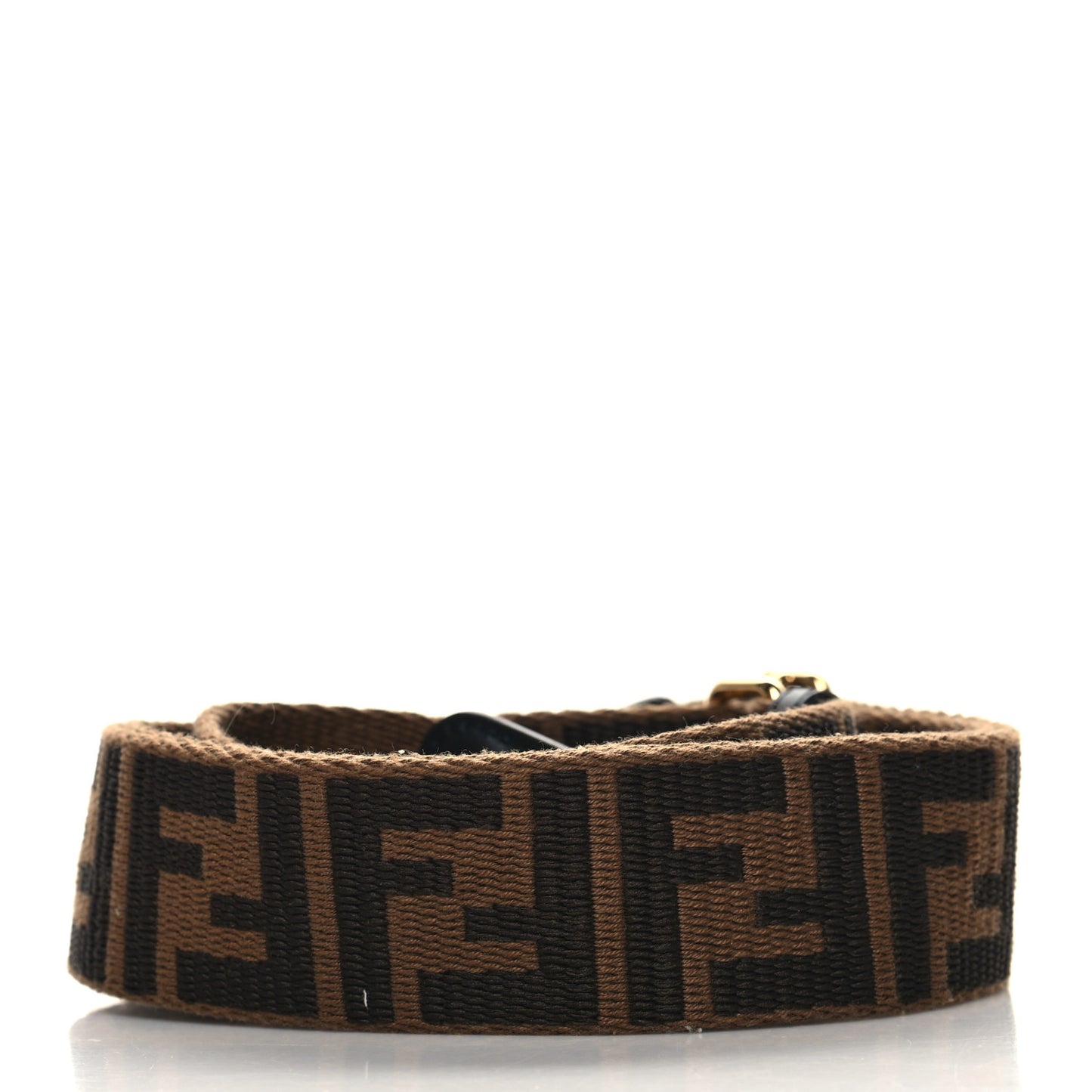 Jacquard Ribbon Vitello King FF Adjustable Strap You Fango Marrone Black