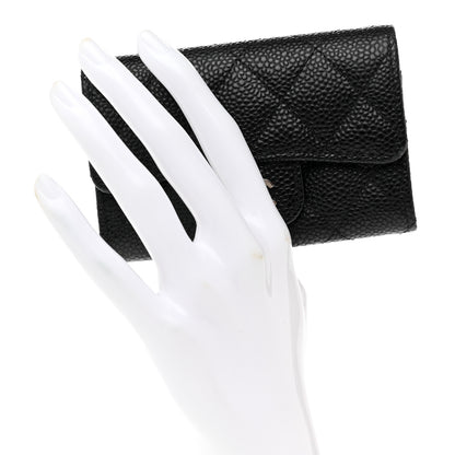 Chanel Caviar Quilted Flap Card Holder Black 2 of 8
