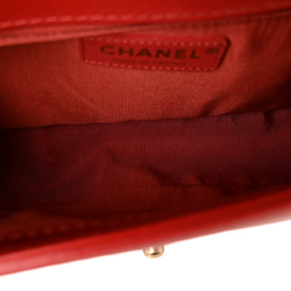 Chanel Lambskin Quilted Medium Top Handle Boy Flap Red 5 of 12