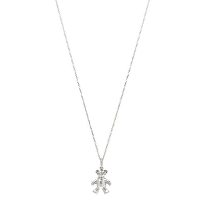 Tiffany Sterling Silver Teddy Bear Charm Pendant Necklace 1 of 5