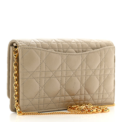 Christian Dior Supple Calfskin Caro Pouch with Chain Sand 3 of 12