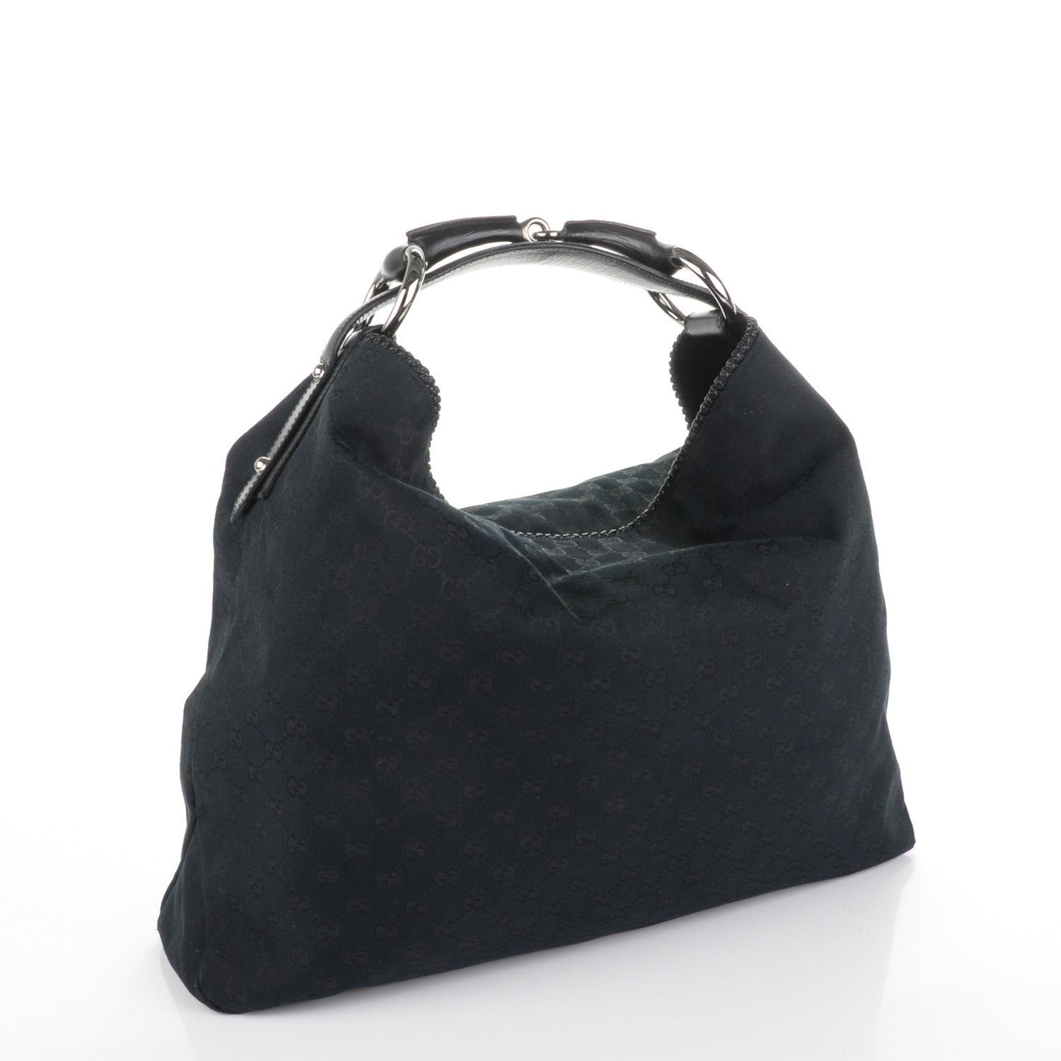 Gucci Monogram Large Horsebit Chain Hobo Black 3 of 7