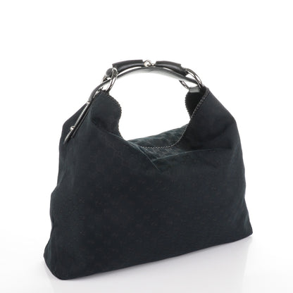 Gucci Monogram Large Horsebit Chain Hobo Black 3 of 7