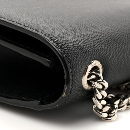 Saint Laurent Grain De Poudre Medium Classic Monogram Kate Satchel Black 14 of 16