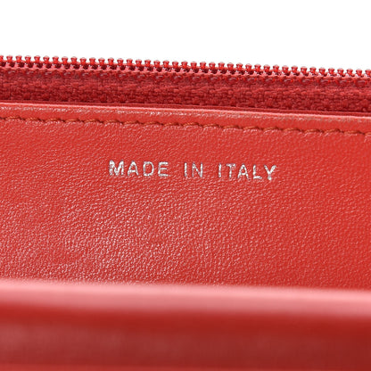 Chanel Lambskin Camellia Embossed Wallet On Chain WOC Red 7 of 17