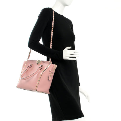 Valentino Garavani Vitello Rockstud Double Handle Tote Pop Gardenia 2 of 11
