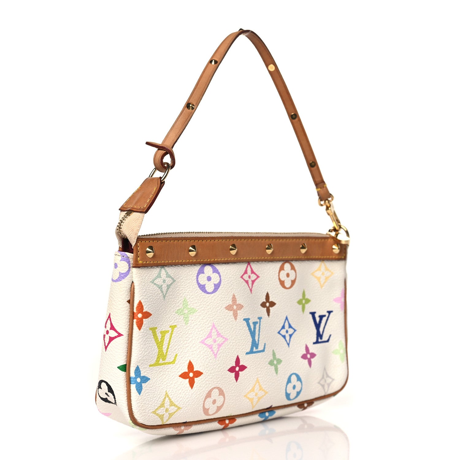 Louis Vuitton Monogram Multicolor Pochette Accessories White 3 of 9