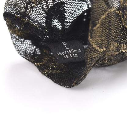 Gucci Embroidered Tulle Sheer Gloves 8 L Black Gold 4 of 4