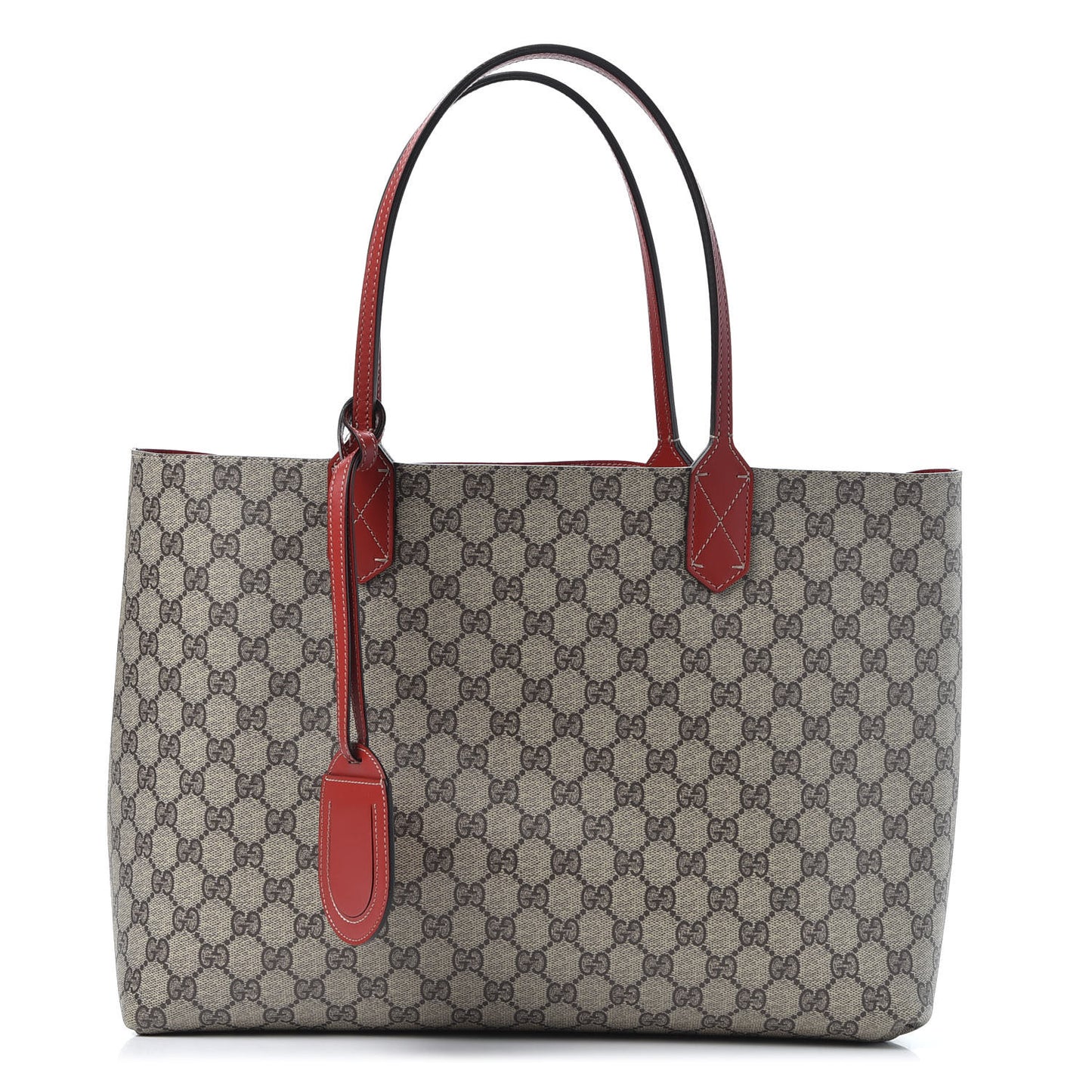 GG Supreme Monogram Medium Reversible Tote Beige Red