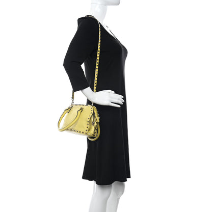 Valentino Garavani Vitello Rockstud Double Top Handle Satchel Naples Yellow 2 of 16