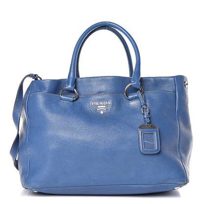 Prada Cervo Deerskin Tote Blue 1 of 16