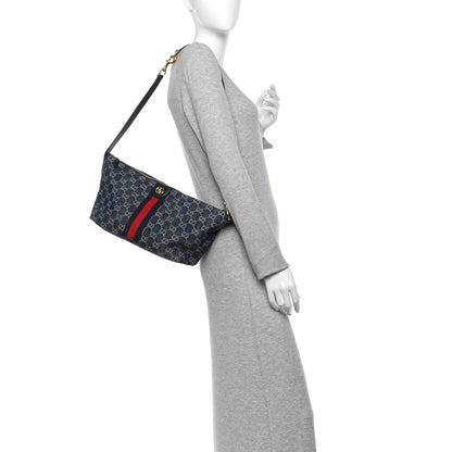 Gucci Denim GG Monogram Web Medium Vanity Blue 2 of 10