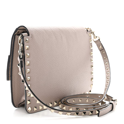 Valentino Garavani Pebbled Calfskin Rockstud Side Slip Crossbody Poudre 3 of 9