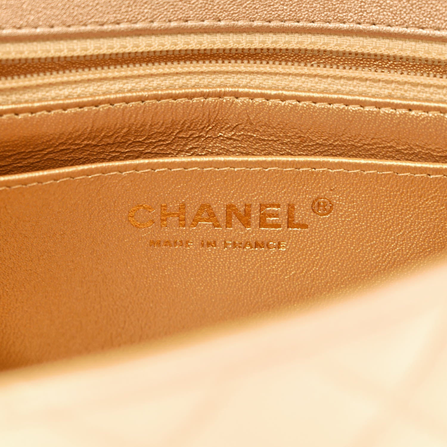 Chanel Metallic Lambskin Quilted Mini Rectangular Flap Gold 6 of 11