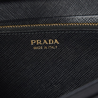 Prada Saffiano Metal Oro Chain Wallet Black 6 of 12