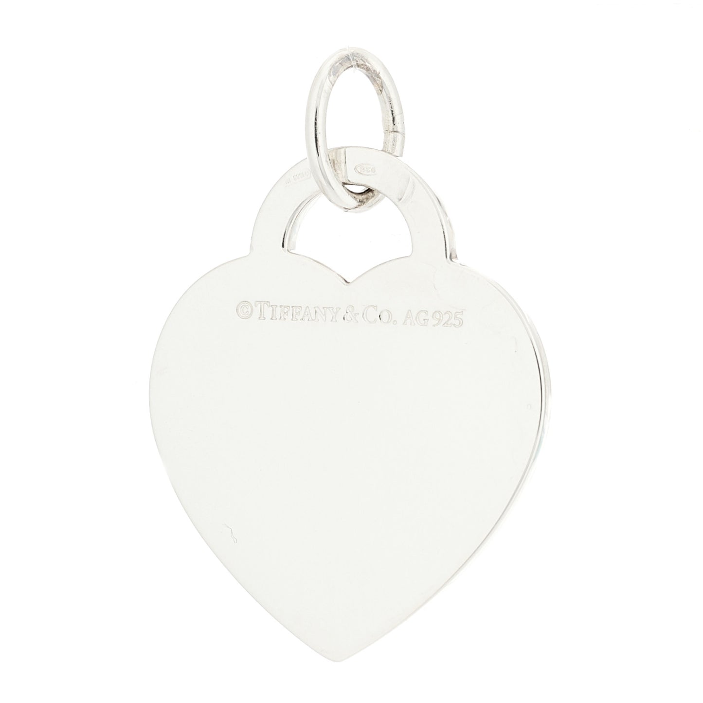 Sterling Silver Return To Tiffany Etched Heart and Arrow Tag Charm