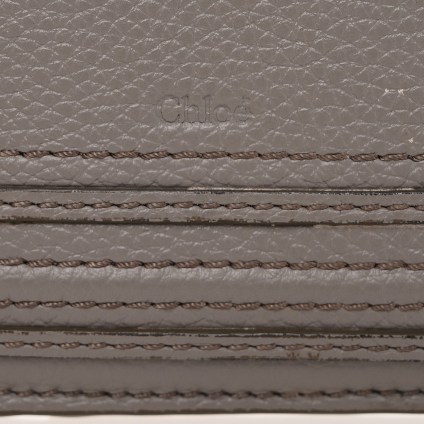 Grained Calfskin Medium Marcie Zip Card Holder Cashmere Grey