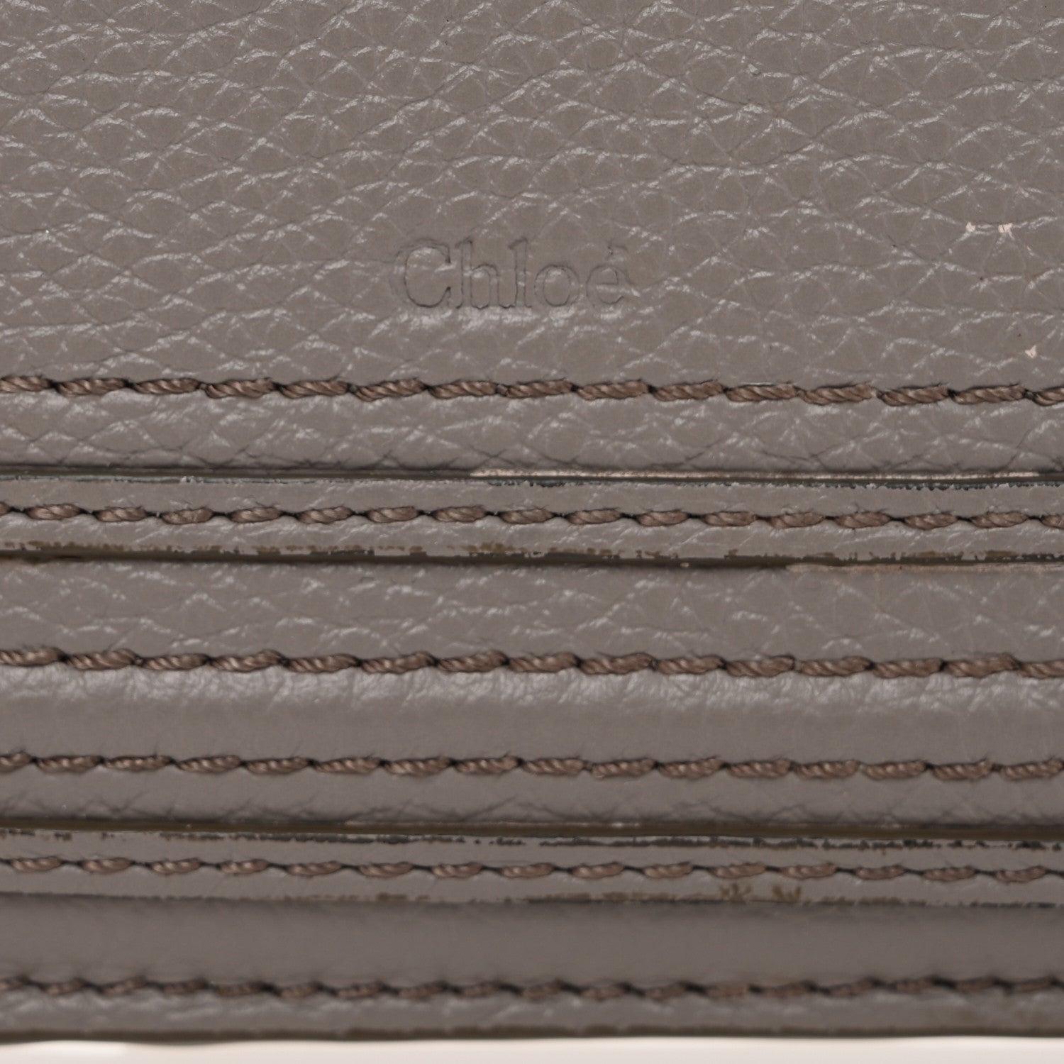 Chloe Grained Calfskin Medium Marcie Zip Card Holder Cashmere Grey 6 of 11