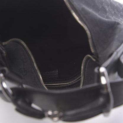 Gucci Monogram Medium Horsebit Chain Hobo Black 5 of 16