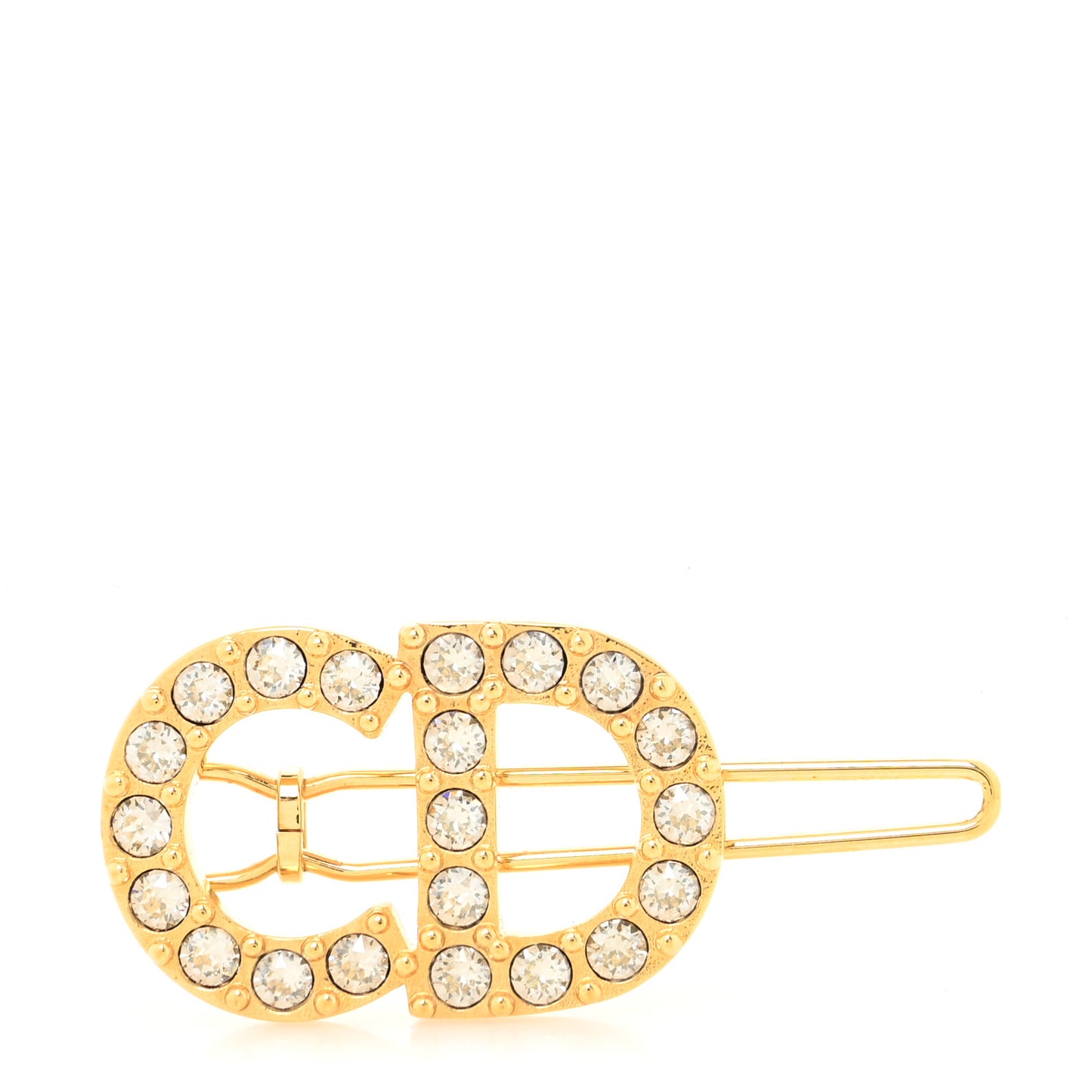 Metal Crystal Clair D Lune Barrette Gold