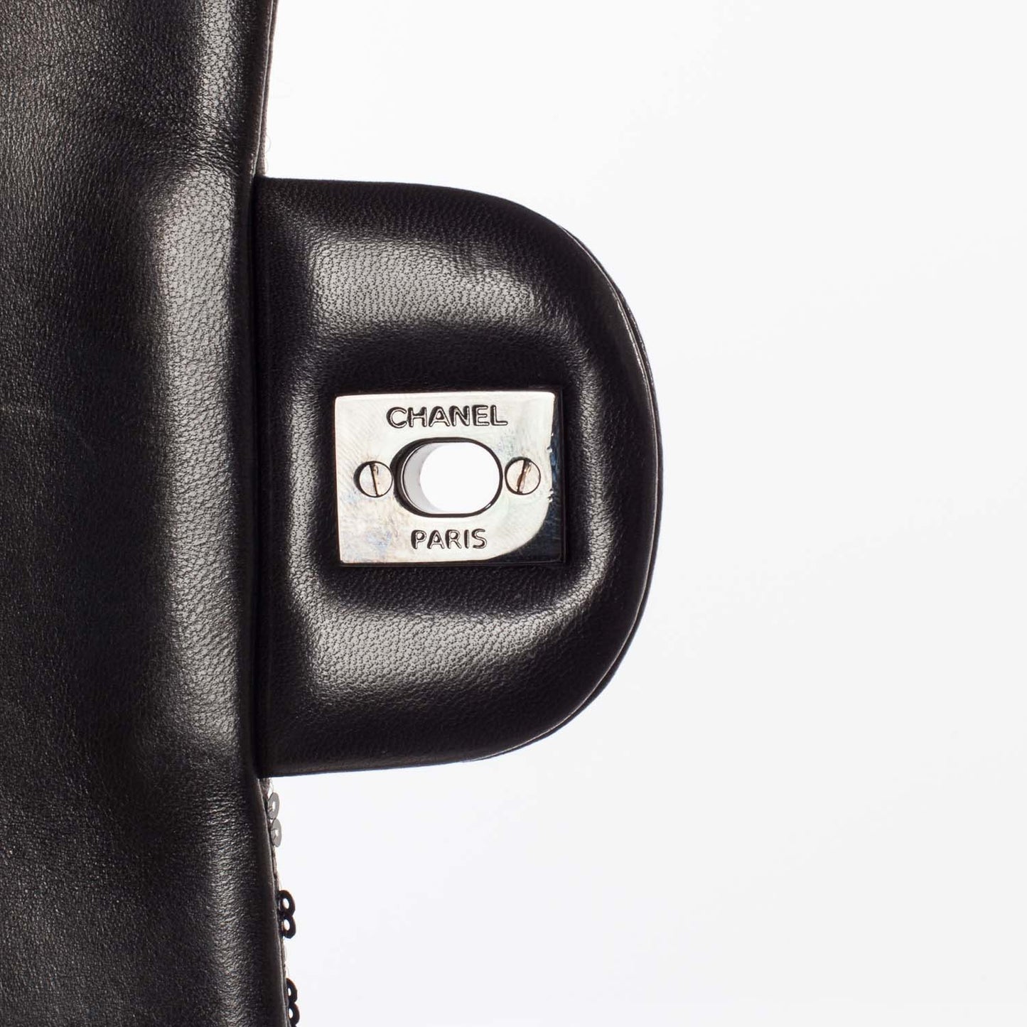 Sequin Lambskin Medium Moonlight on Water Flap Black