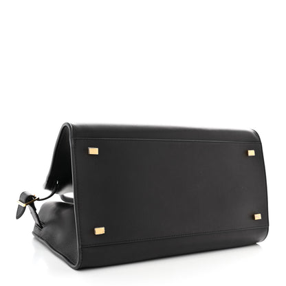 The Row Polished Saddle Calfskin Soft Margaux 12 Black 4 of 9