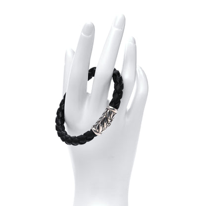 David Yurman Sterling Silver Rubber 8mm Chevron Weave Bracelet Black 2 of 5