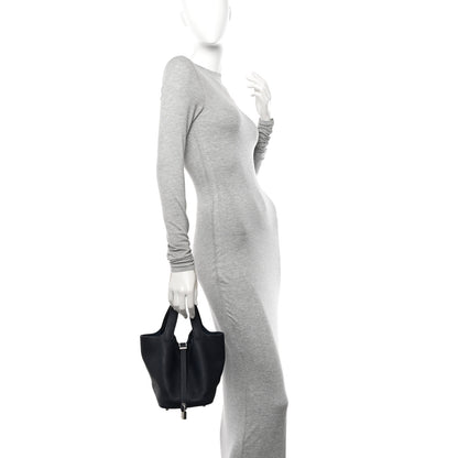 Hermes Taurillon Clemence Picotin Lock 18 PM Bleu Nuit 2 of 10