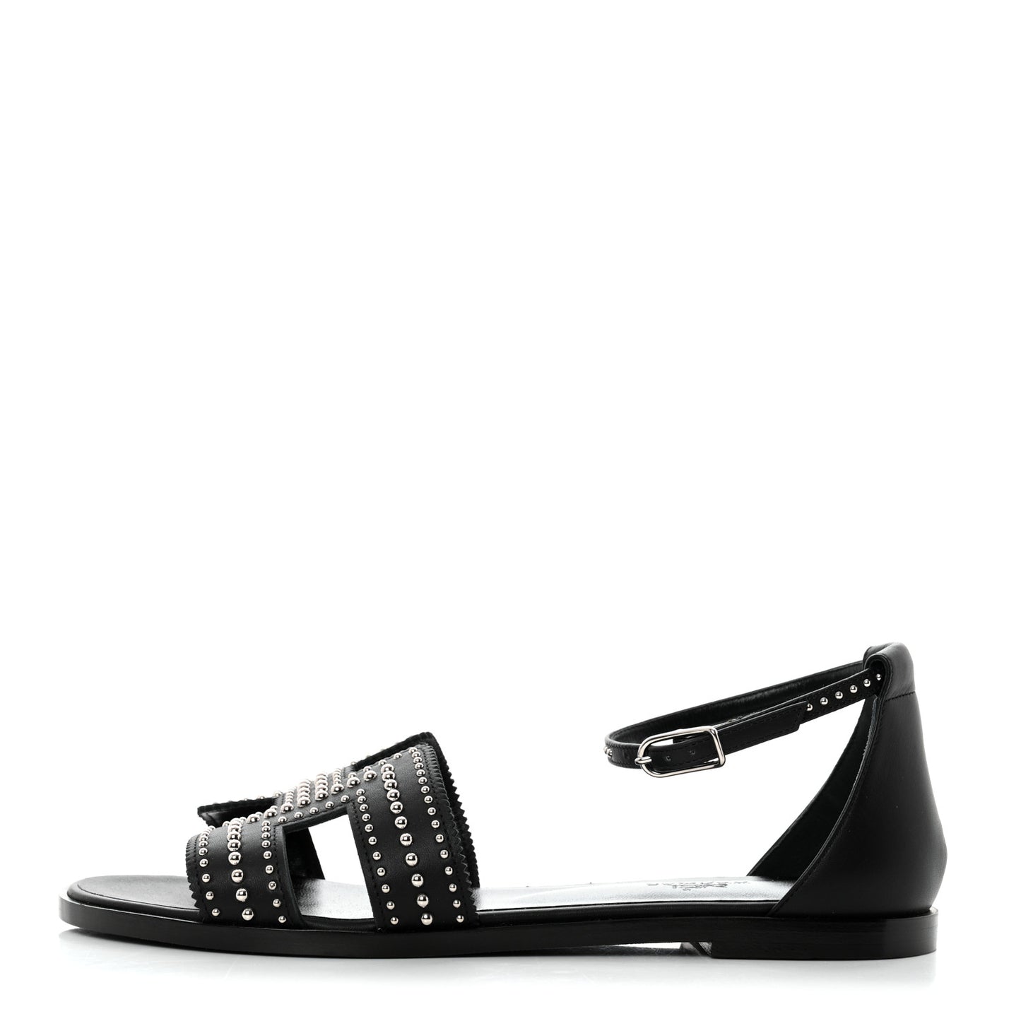 Calfskin Studded Santorini Sandals 37.5 Black