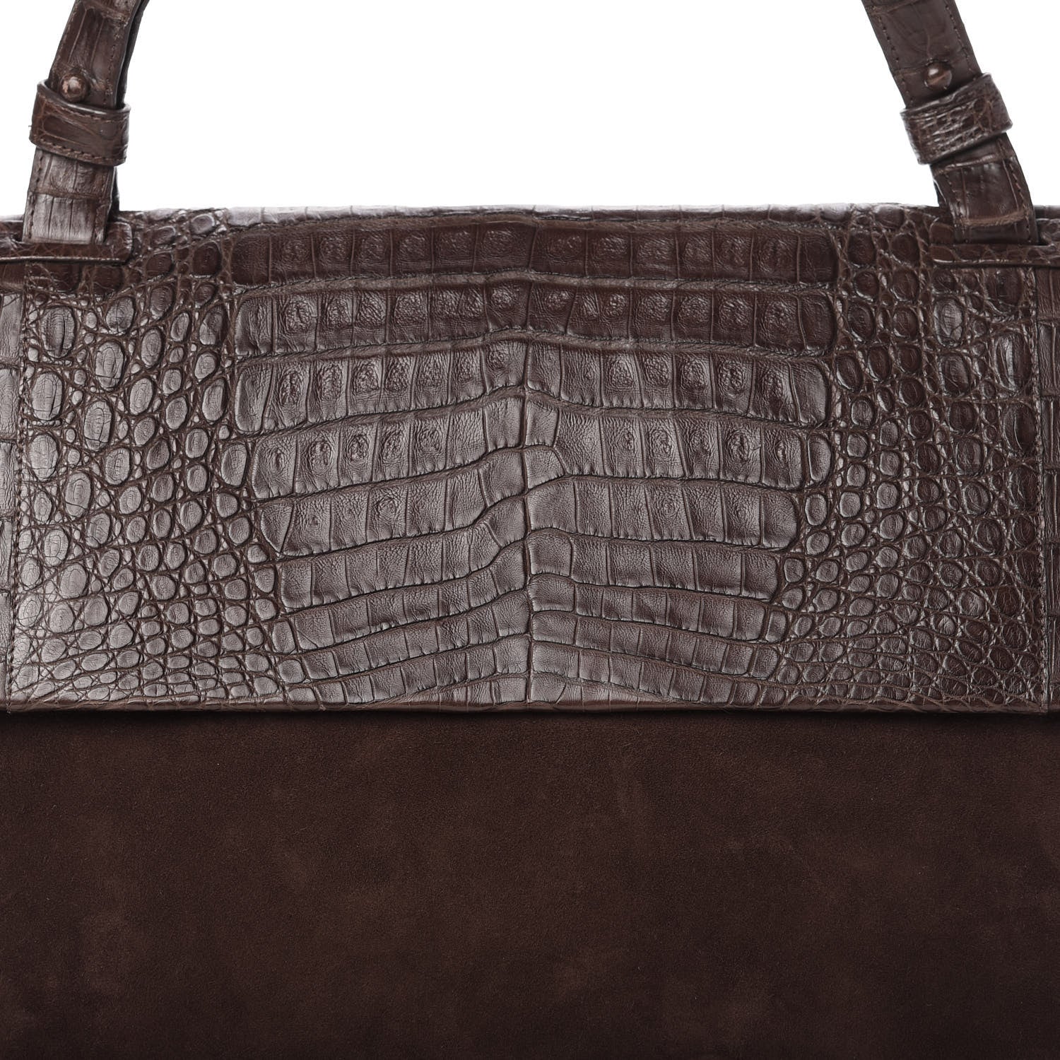 Nancy Gonzalez Crocodile Suede Shoulder Bag Brown 10 of 12