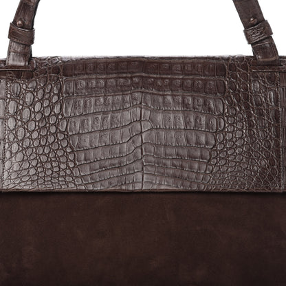 Nancy Gonzalez Crocodile Suede Shoulder Bag Brown 10 of 12