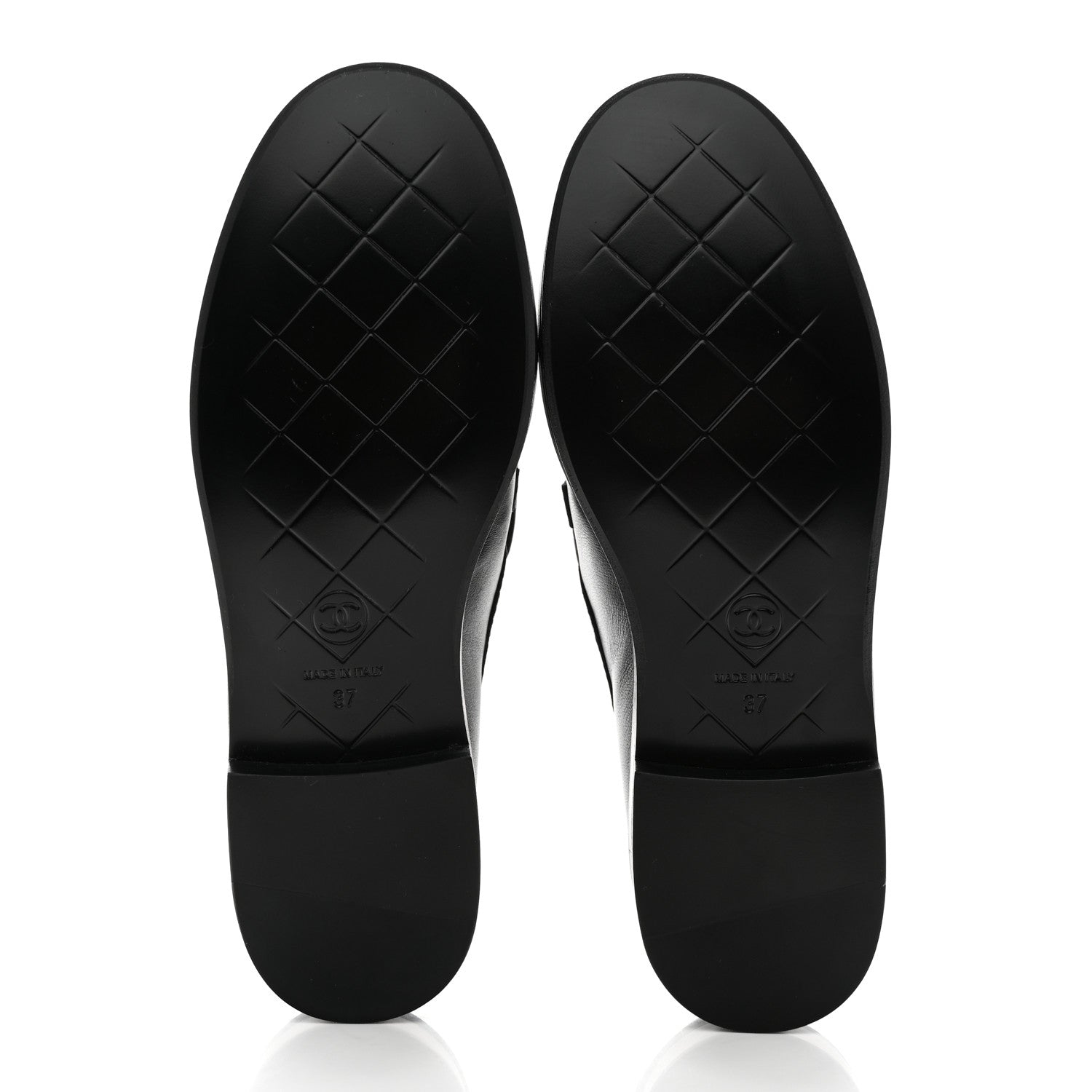 Chanel Lambskin Quilted CC Turnlock Loafers 37 Black 5 of 9