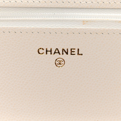 Chanel Caviar Quilted Wallet on Chain WOC White 6 of 11