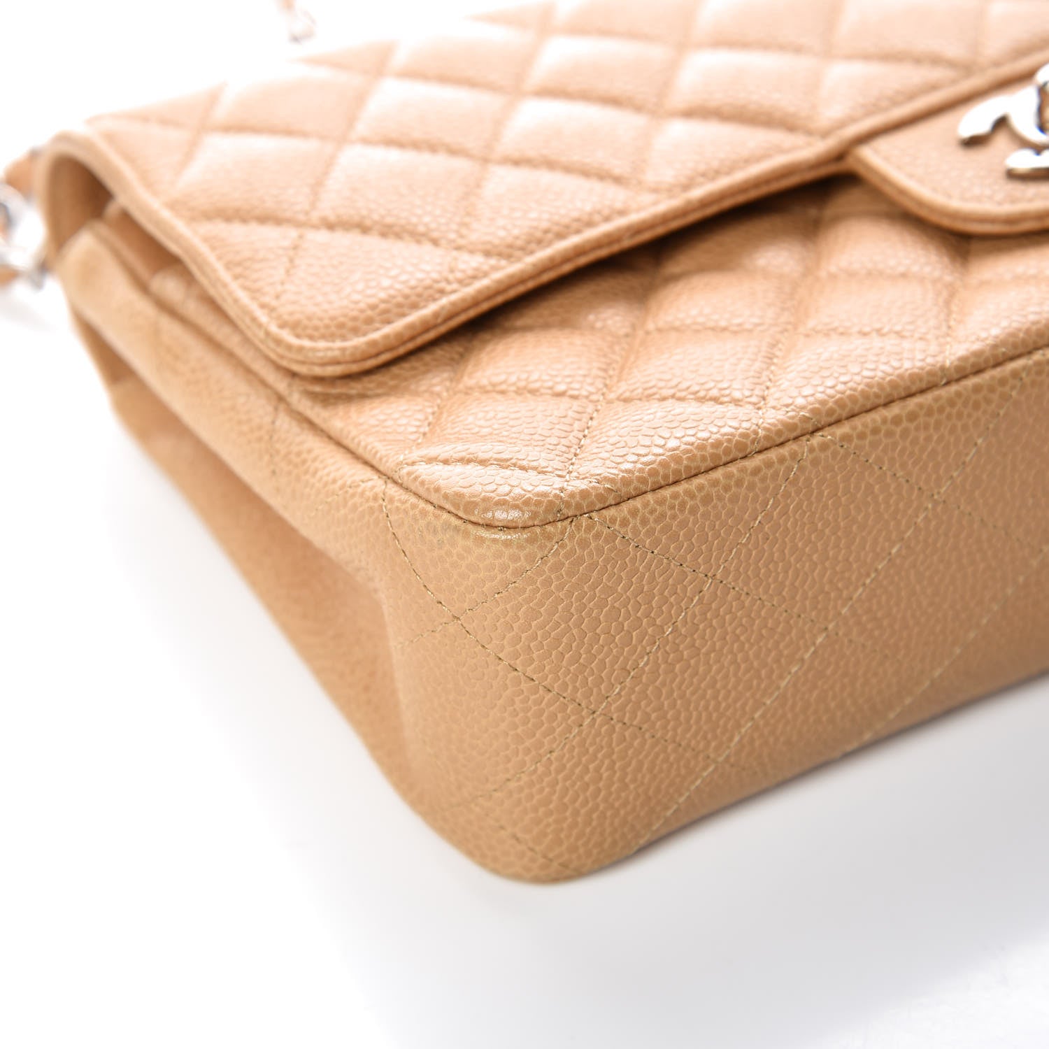 Chanel Caviar Quilted Medium Double Flap Beige 9 of 12