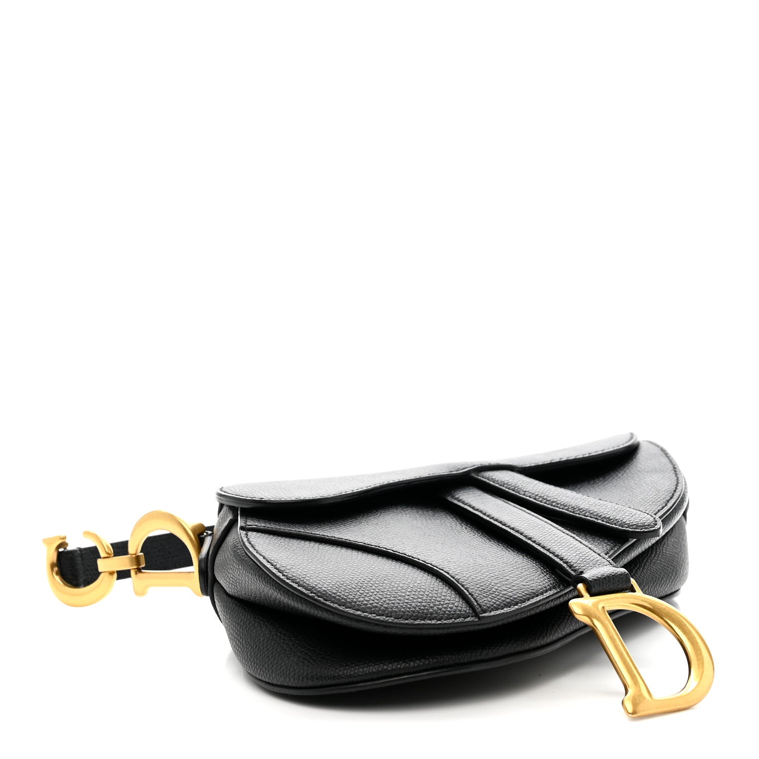Christian Dior Grained Calfskin Mini Saddle Bag Black 4 of 9