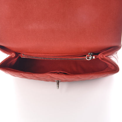 Chanel Caviar Quilted Medium Coco Handle Flap Dark Red 6 of 11
