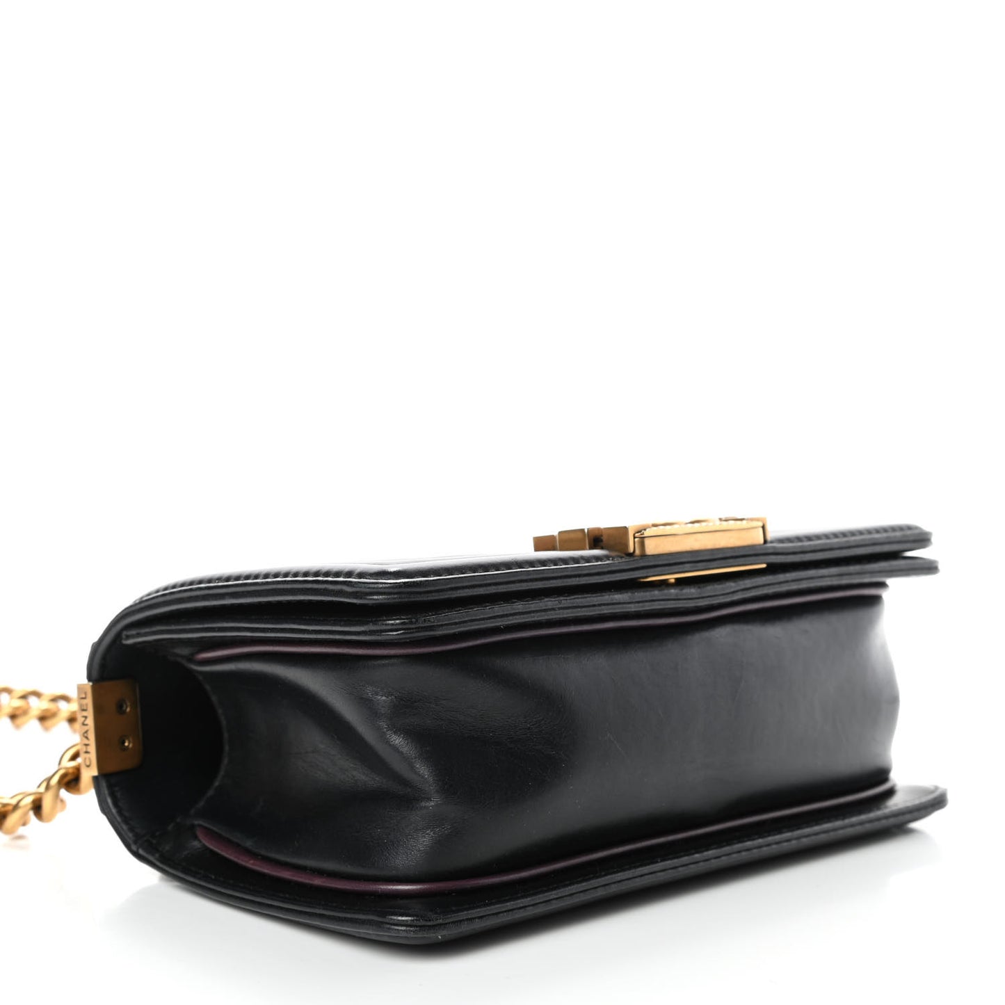 Calfskin Embossed Small Paris Salzburg Boy Flap Black