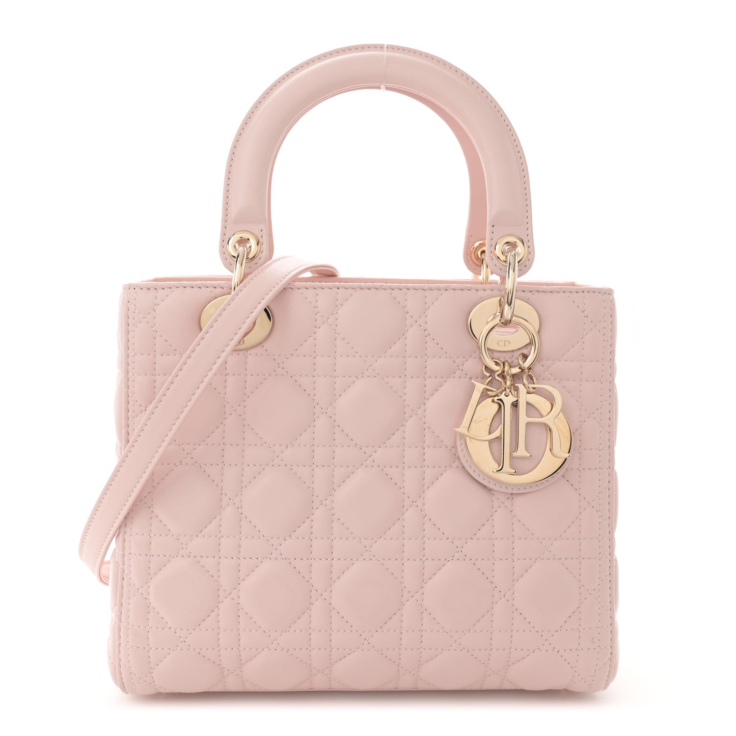 Lambskin Cannage Medium Lady Dior Light Pink