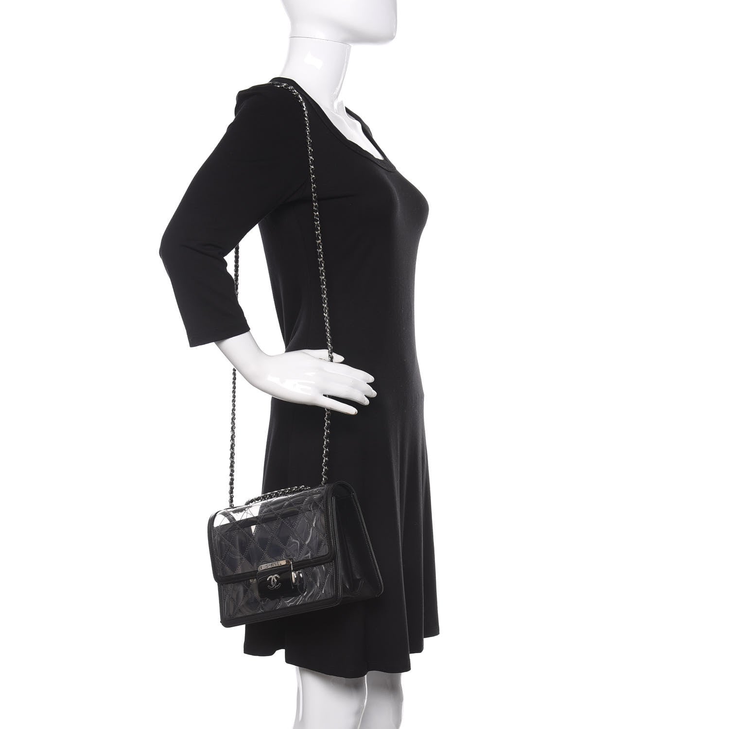 Chanel PVC Lambskin Quilted Beauty Lock Flap Black 3 of 12