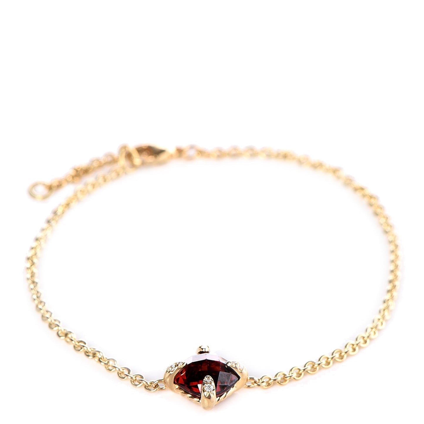 18K Yellow Gold Diamond Garnet Chatelaine Bracelet