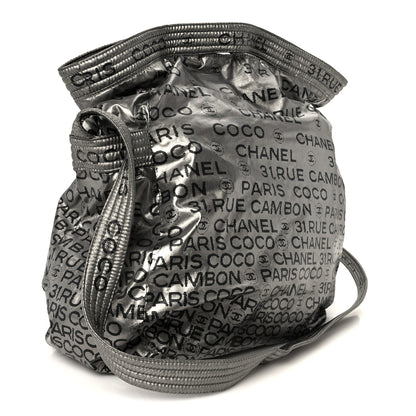 Chanel Lacquered Canvas Ligne Messenger Tote Argent Fonce 3 of 13