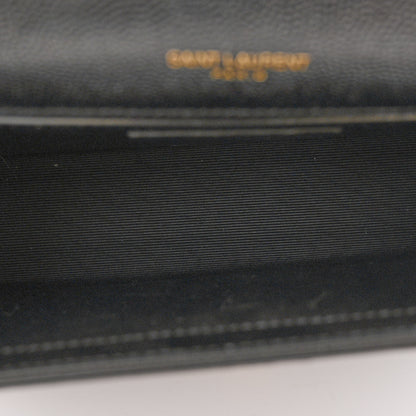 Saint Laurent Grain De Poudre Small Monogram Kate Satchel Black 5 of 13
