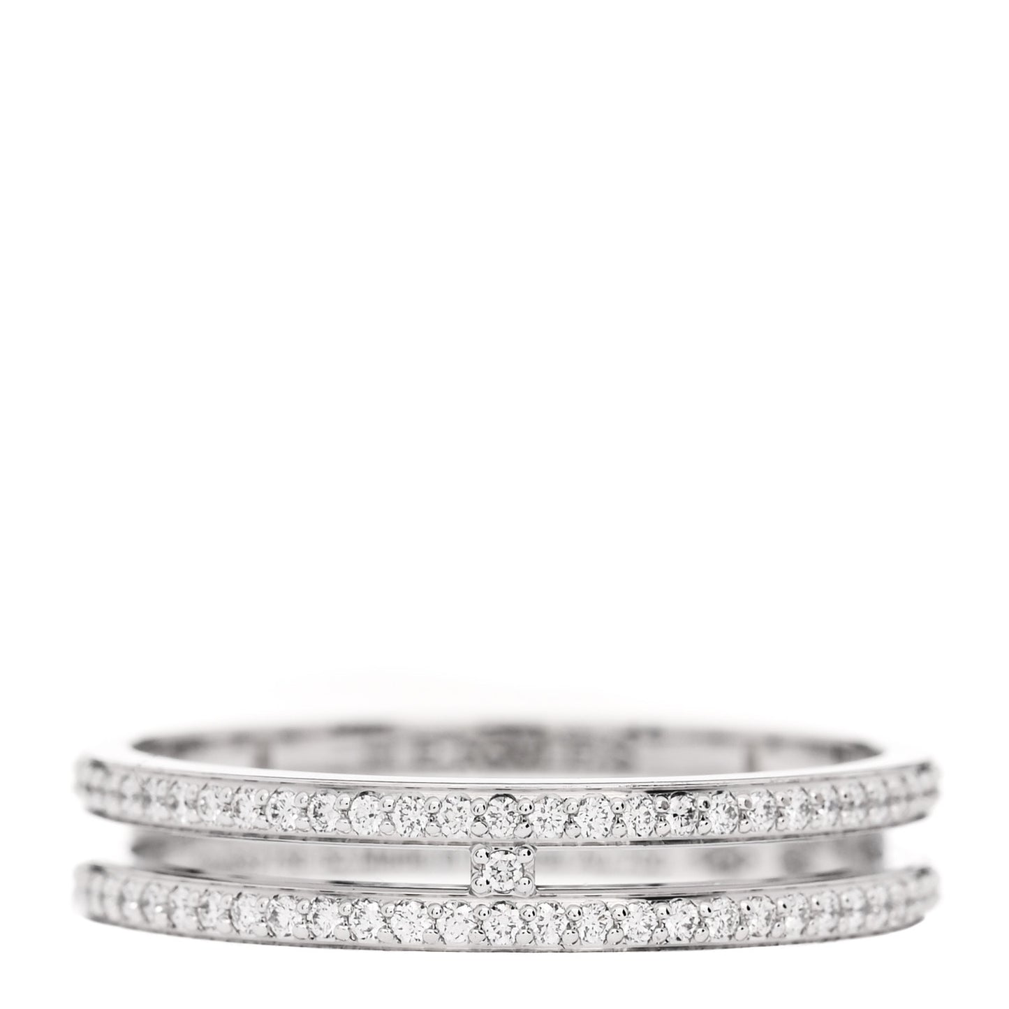 18K White Gold Diamond Ariane Wedding Band Ring 52 6