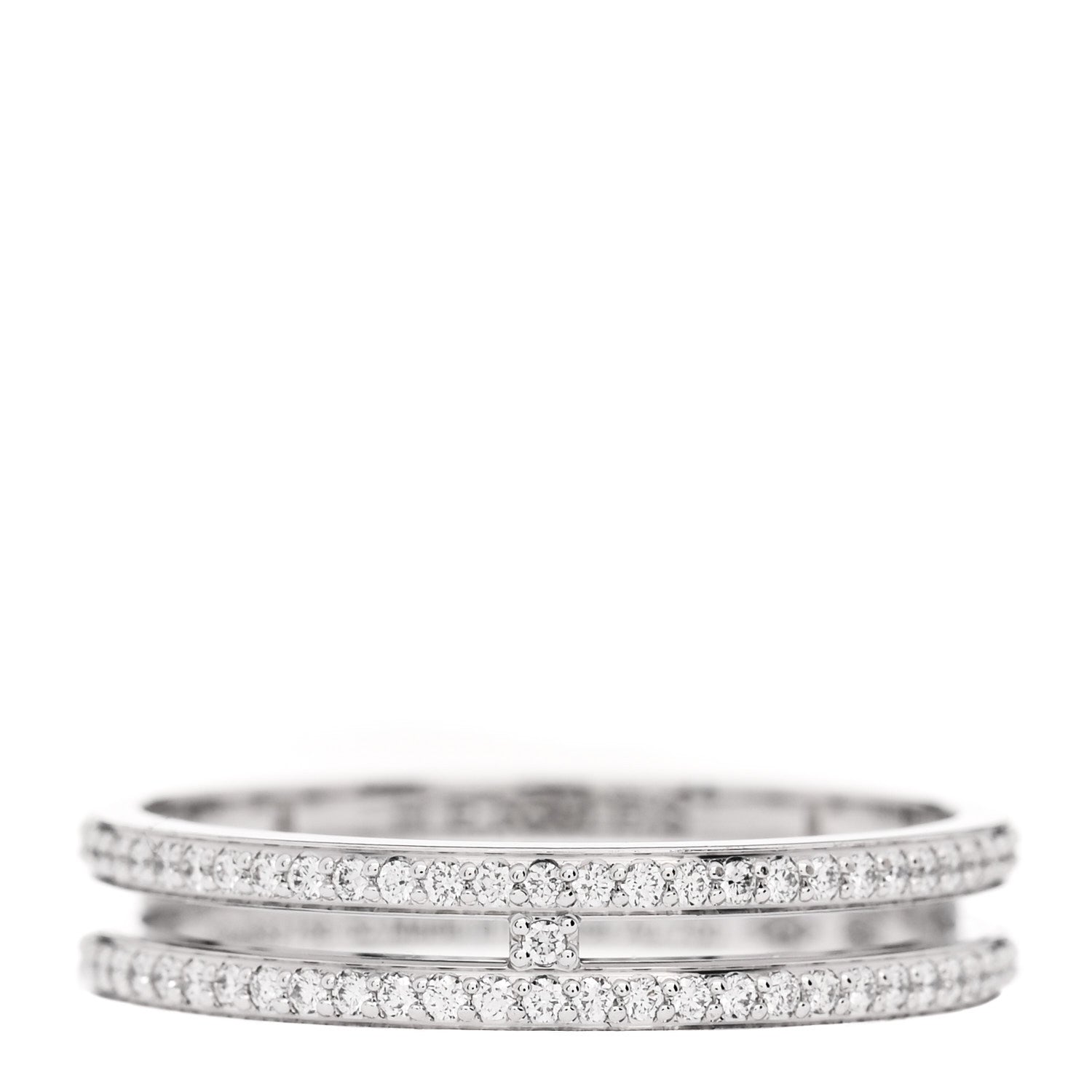 Hermes 18K White Gold Diamond Ariane Wedding Band Ring 52 6 1 of 5