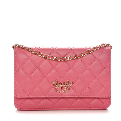 Chanel Lambskin Emoticon Wallet on Chain WOC Pink 1 of 10