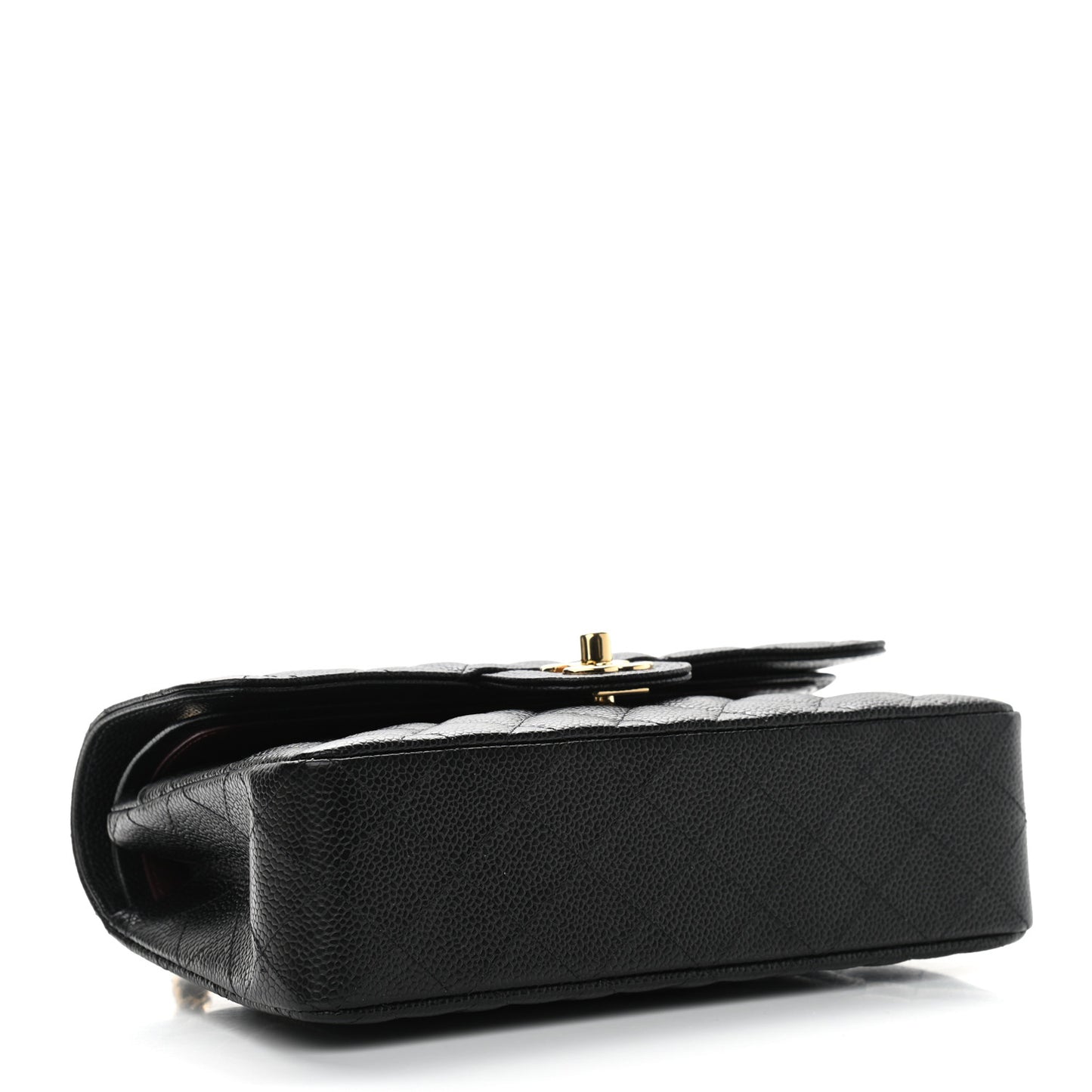 Caviar Quilted Small Double Flap Black