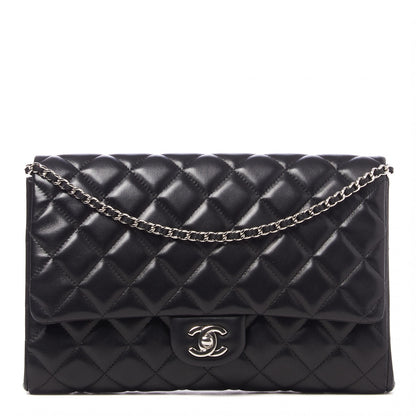 Chanel Lambskin Quilted Clutch With Chain Flap Black 1 of 9