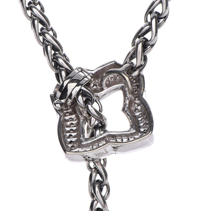 David Yurman Sterling Silver Diamond Quatrefoil Lariat Wheat Chain Necklace 6 of 8