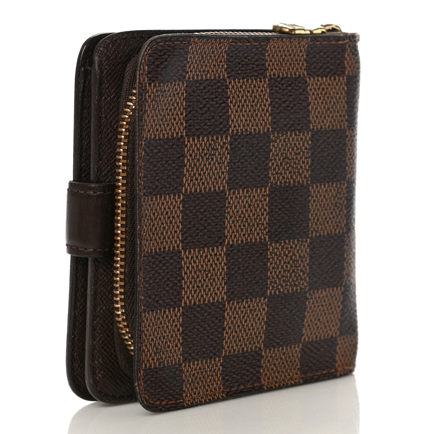 Damier Ebene Zippe Zipped Compact Wallet